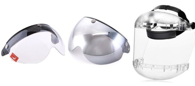 Universal Black 3 Snap Visor Face Shield Lens For Open Face Motorcycle Helmets SODIAL R
